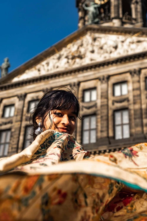 beautiful portrait of an indian woman during sunrise